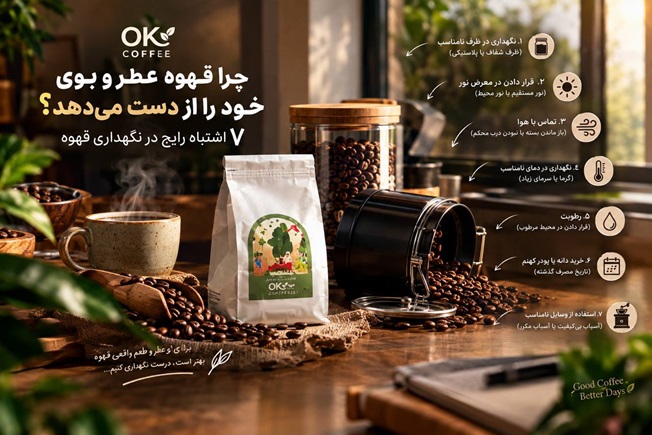 چرا قهوه عطر و بوی خود را از دست می‌دهد؟ 7 اشتباه رایج در نگهداری قهوه